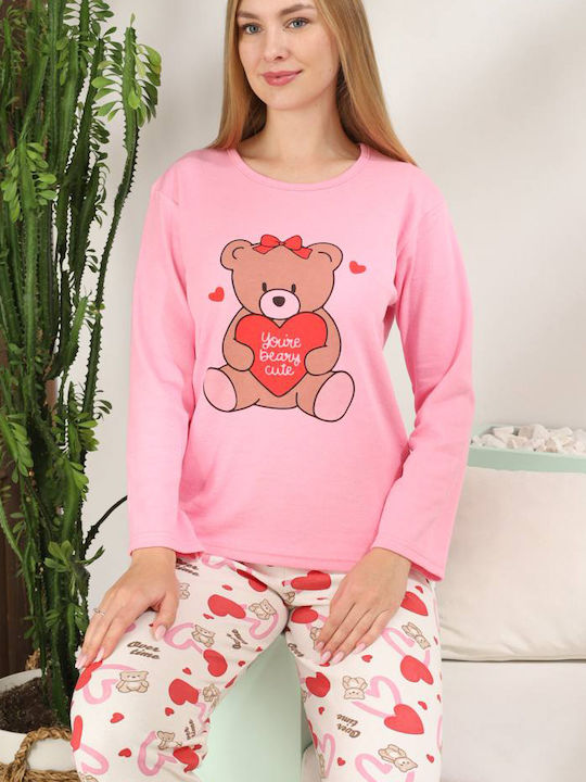 Miss Lale Winter Women's Pyjama Set Pink