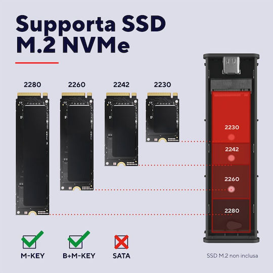 Trust Case for Hard Drive M.2 SATA III with Connection USB 3.2 Type-C