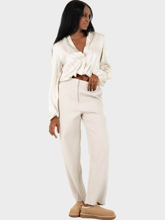 Pants Γυναικείο Υφασμάτινο Παντελόνι Off White