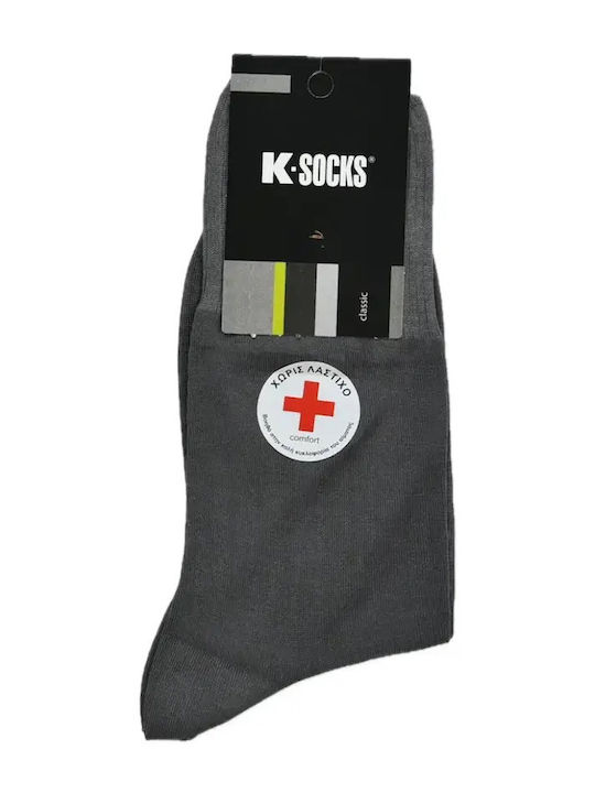 K Socks Bărbați Șosete Gri 1Pachet