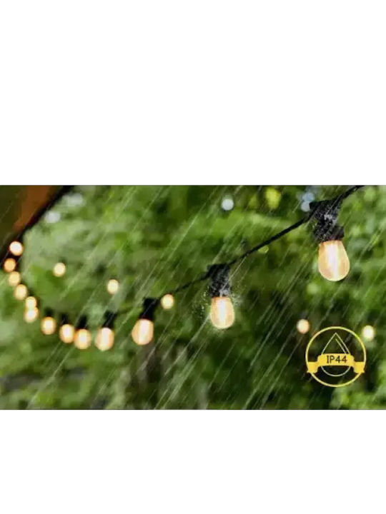 Aigostar 10VSC Wasserdichte Lichterkette IP44 6,5m mit 10 Fassungsschrauben E27