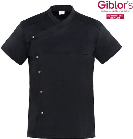 Giblor's Coat Chef Unisex Black with Short Sleeve Lapo
