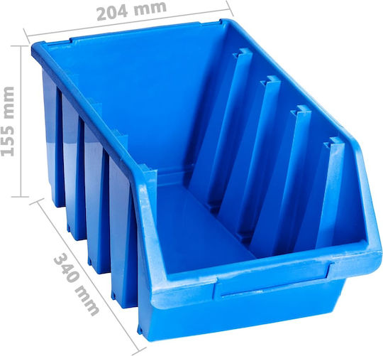 vidaXL Plastic Tool Bin Organiser W17xD24xH12.6cm 20pcs
