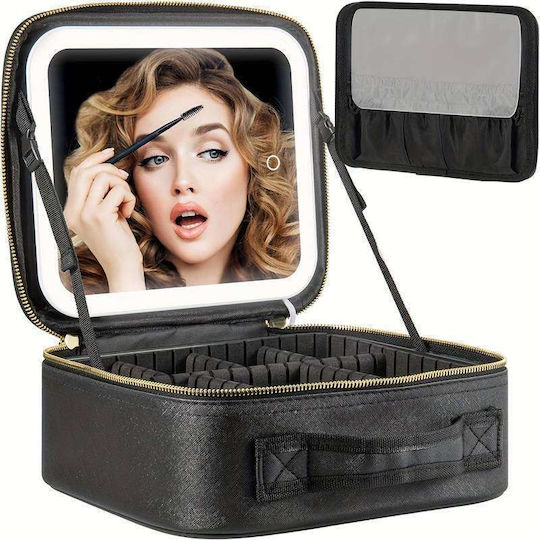 Rechargeable Makeup Case with LED Mirror Pink