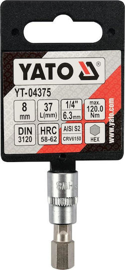Yato Biți Cu Cap Hexagonal Allen Și Dimensiunea De Conducere 1/4'' Mărime H8x37mm
