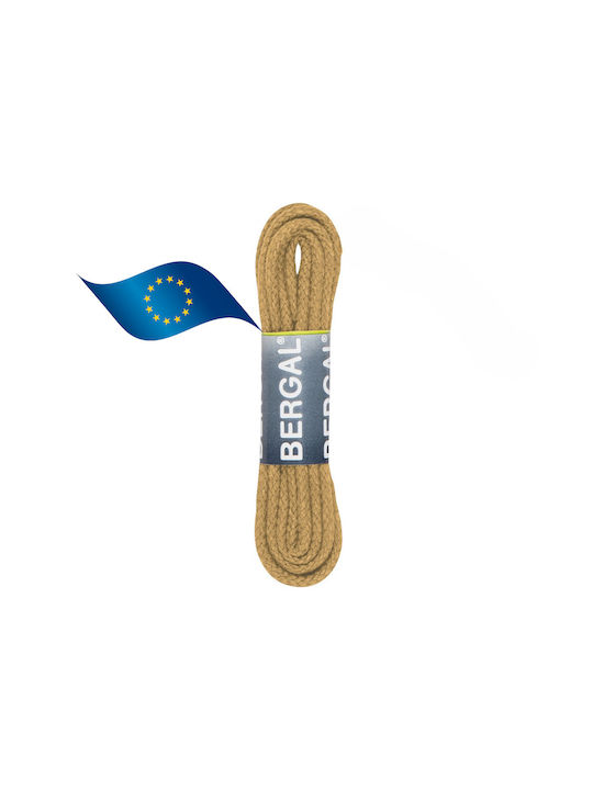 Bergal Round Cord Laces Brown 120cm Thick Round Shoelaces Colour Brown 120 Centimeters 100% Cotton Non-Slip