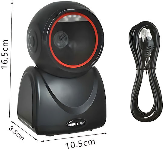 Bisutime Bisutime Scanner Παρουσίασης Ενσύρματο με Δυνατότητα Ανάγνωσης 2D και QR Barcodes