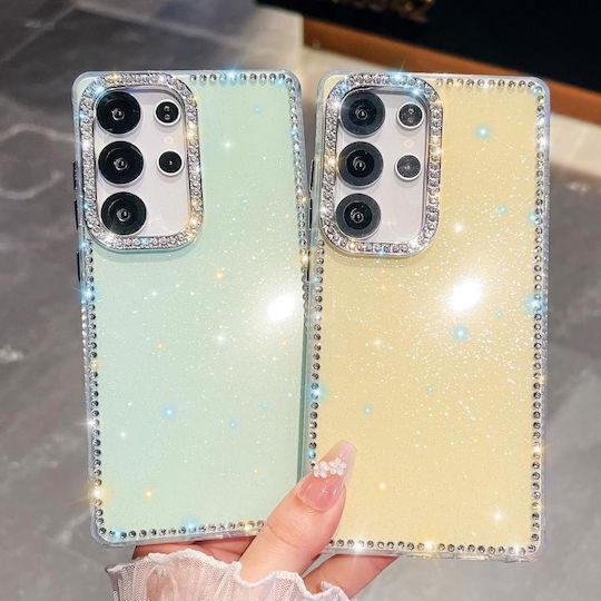 Rhinestones Back Cover Silicone Yellow (Galaxy A17)