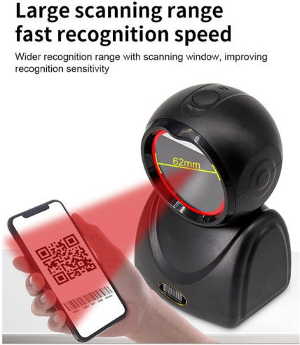 Bisutime Präsentation Scanner Verkabelt mit 2D- und QR-Barcode-Lesefunktion