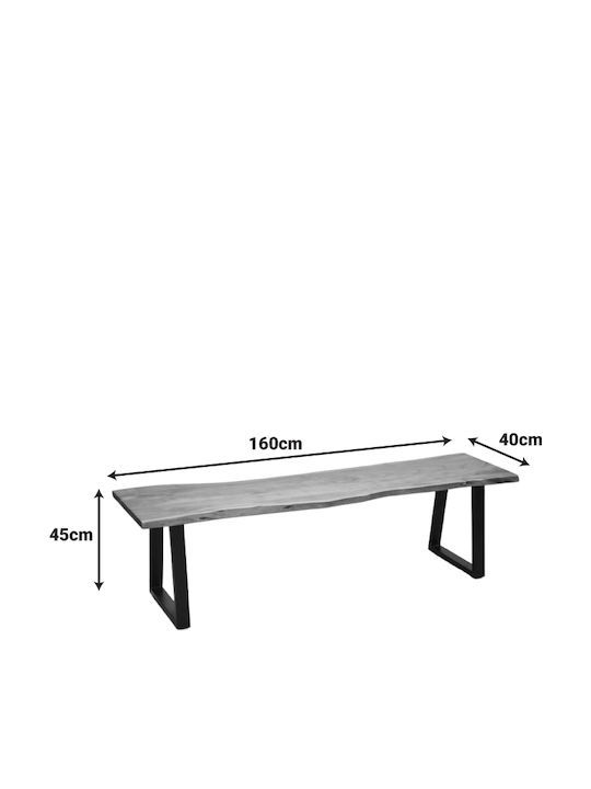 Miles Slim Bench Outdoor Wooden 160x40x45cm
