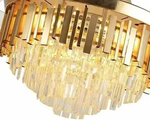 Crystal Chandelier Ceiling Fan Indoor Spaces 42″ Remote Control 72w Fan-y002 Gold