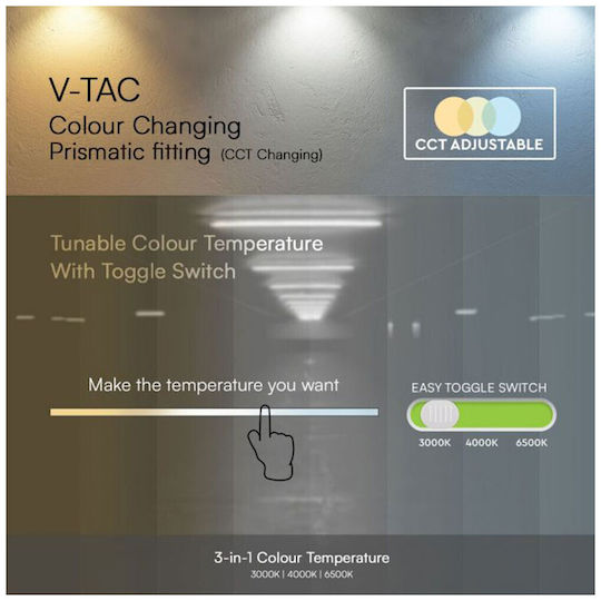 V-TAC LED Kommerzielle lineare Beleuchtung Leuchte Decke 40W Warmes Weiß 120cm