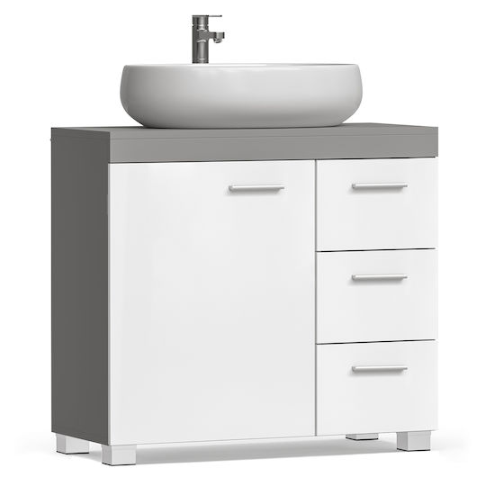 Vasagle Bathroom Cabinet L70xW30xH64cm White