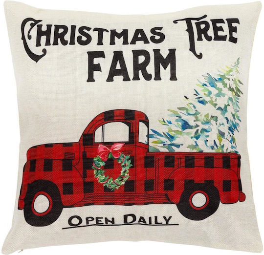 Set 4 Decorative Pillow Covers 40x40 Cm Christmas Motifs White Red