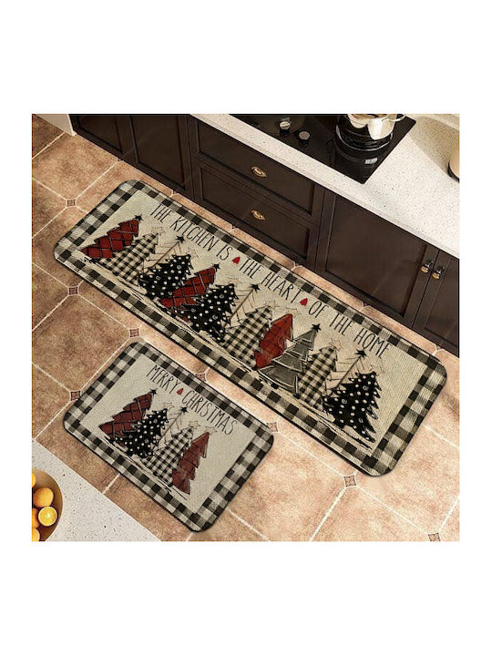 Set of 2 Non-Slip Mats 160x50cm & 80x50cm Noel-025