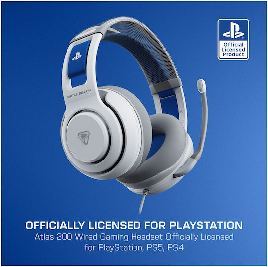 Turtle Beach Atlas 200 Over Ear Gaming Headset με σύνδεση 3.5mm Λευκό for PC / PS5