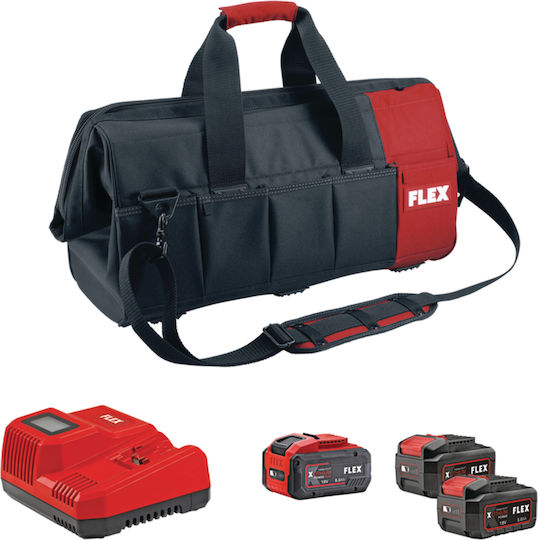Flex D00409 Set Circular Saw & Impact Screwdriver & Hammer with 2 Batteries 5Ah - 8Ah and Case