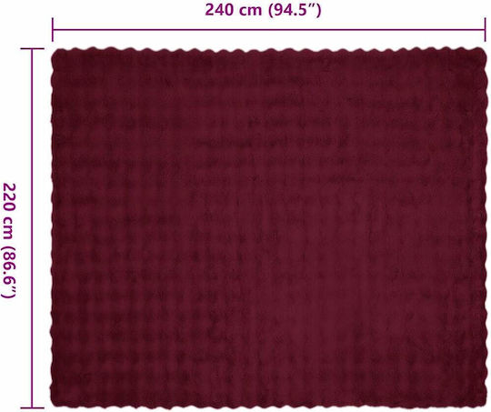 vidaXL Κουβέρτα Γούνινη Υπέρδιπλη 220x240εκ. Βεραμάν, Κόκκινο