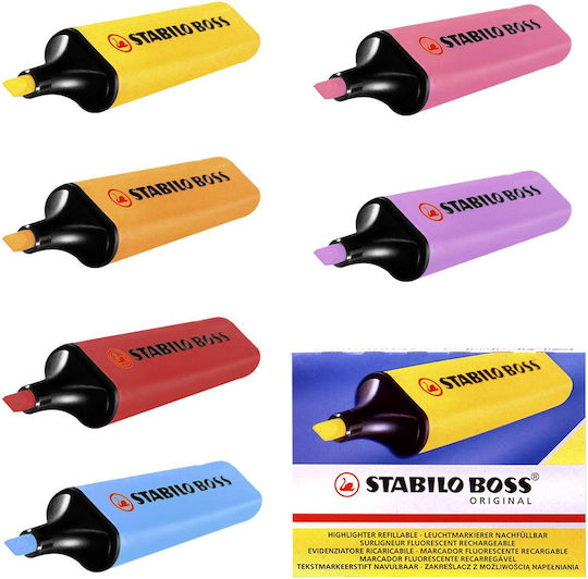 Marker De Sublinere Stabilo Boss Original 5mm Stabilo 70/24 Roșu 10 Bucăți