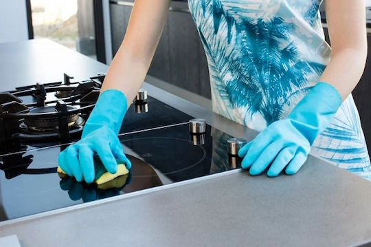Vileda Oven Gloves Comfort Extra Latex Medium Blue 1pcs