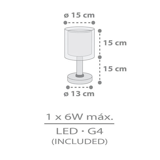 Ango LED Kinder Dekorative Lampe Gray 30x15cm