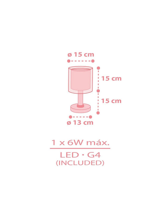 Ango Lumini LED Lampă decorativă pentru copii Roz 30x15cm