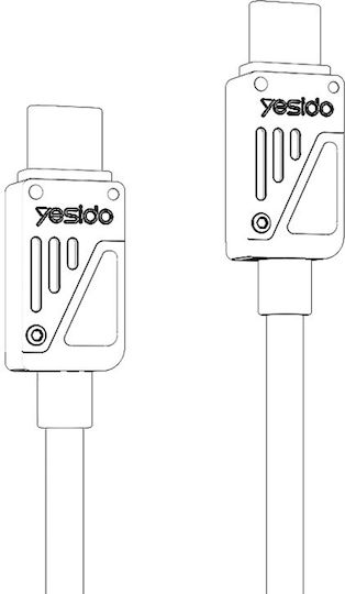 Yesido Regular USB 2.0 Cablu USB-C bărbătesc - USB-C 60W Negru 1.2m