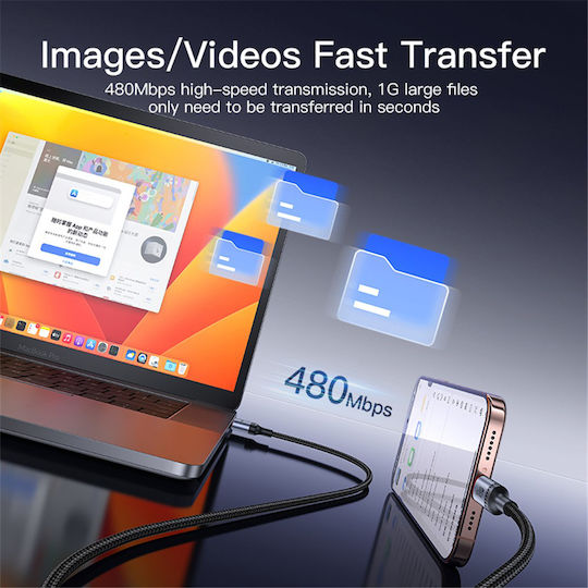 Yesido USB 2.0 Kabel USB-C männlich - USB-A 18W Schwarz 2m