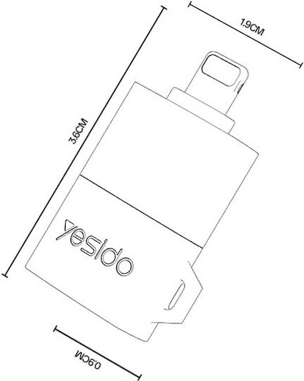 Yesido Converter Lightning male to Lightning female Gray 1pcs
