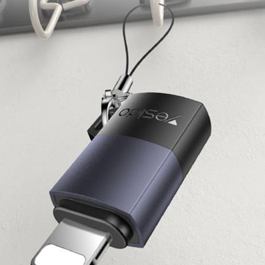 Yesido Converter USB-C male to Lightning female Gray 1pcs