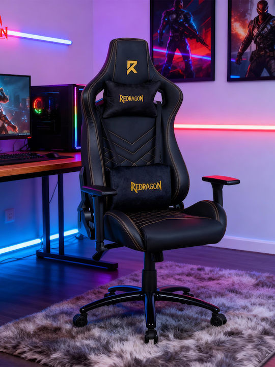 Redragon C329 Καρέκλα Gaming Δερματίνης με Ρυθμιζόμενα Μπράτσα Μαύρη