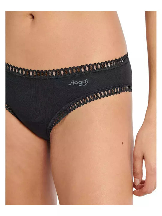 Βαμβακερά Women's Slip 3Pack Black-blue