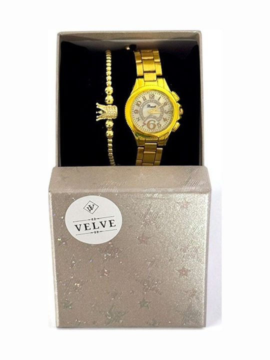 Velve Damen Uhr mit Gold Metallarmband