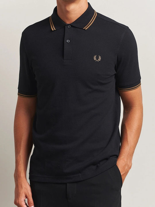 Polo Herrenbluse Kurzarm Schwarze