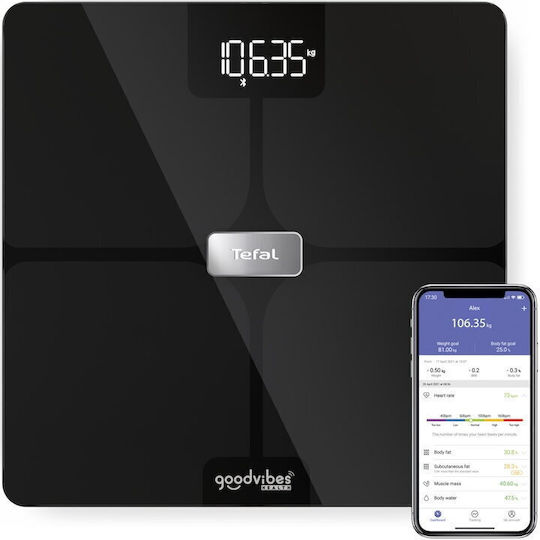 Tefal Goodvibes Digital Bathroom Scale Black