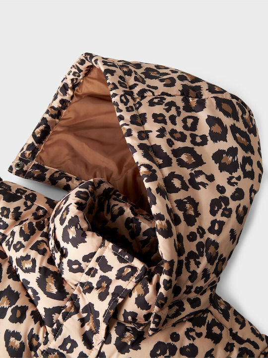 Детско Ватирано Яке с Качулка Леопардов Принт Leopard Print