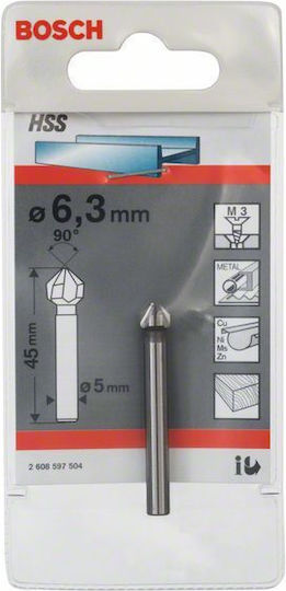 Bosch Edge Milling Cutter with Cylindrical Shank Cutter Bit HSS for Edge Shaping 6.3mm x 6.3mm