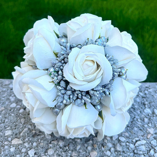 Buchet De Mireasă Trandafiri Săpun Stamine Perle