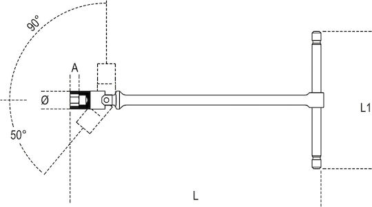 Beta T-Griff Einstellbar Nuss Durchmesser 24mm 1Stück Steckdose 24mm