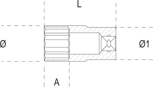 Beta Căpăcel Hexagonal Priza cu Patrat de Prindere 3/8" Diametru 11mm 1buc