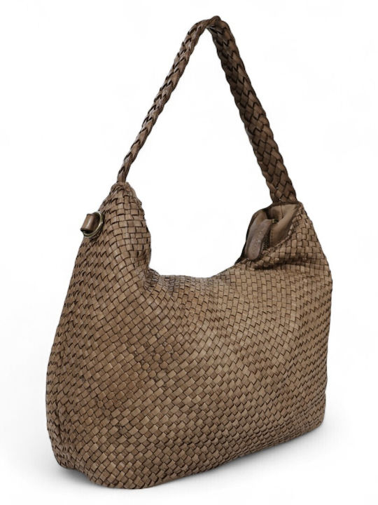 Damentasche aus Leder Passaggio Shopper Taupe