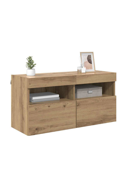 Телевизионна Мебел с LED Осветление Artisan Oak Дължина 80xДълбочина 30xВисочина 40см