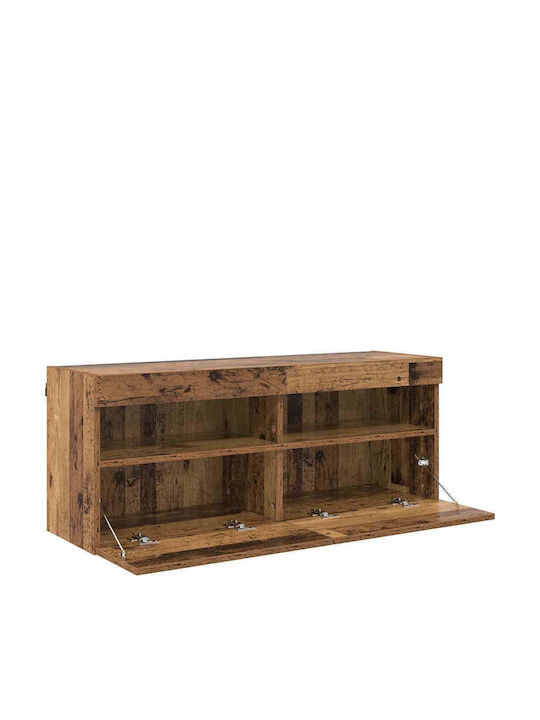 TV Stand with LED Lighting Old Wood M100xD30xH40cm