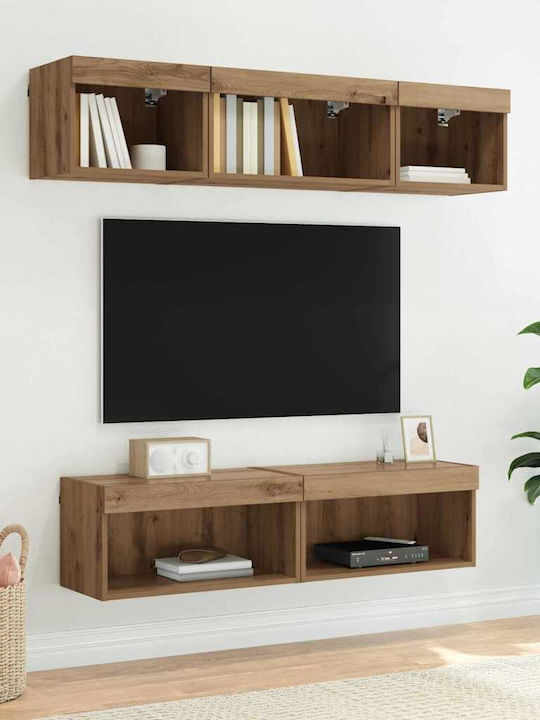 Телевизионно Мебелче с LED Осветление Artisan Oak Д60xДл30xВ30см