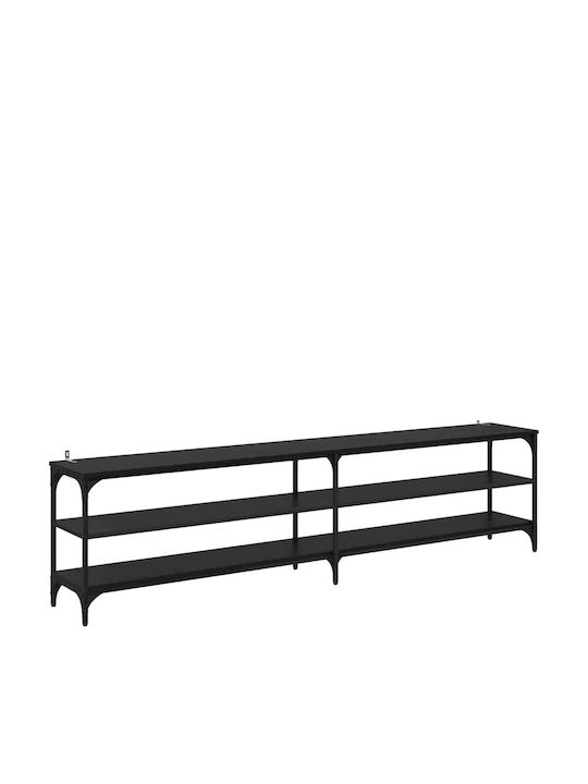 TV-Ständer Metall Schwarze Eiche M200xT30xH50cm
