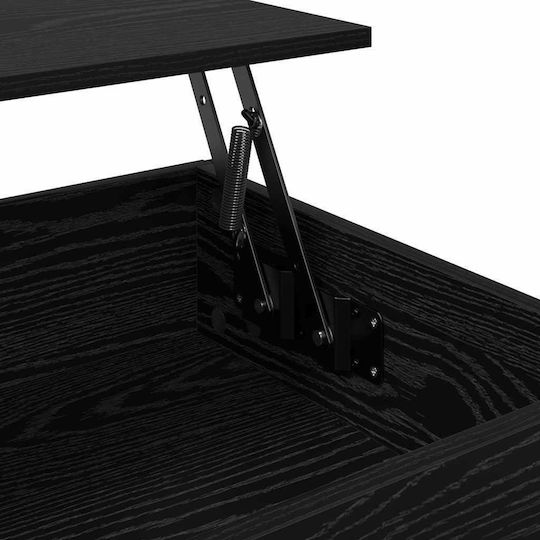 Rectangular Side Table Made of Solid Wood with Lifting Mechanism Black Beech W70xL50xH50cm