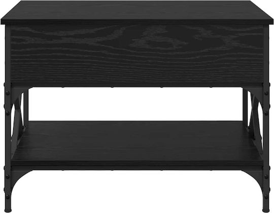 Rectangular Side Table Made of Solid Wood with Lifting Mechanism Black Beech W70xL50xH50cm