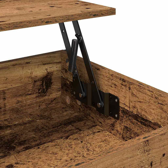 Rectangular Side Wooden Coffee Table with Lifting Mechanism Old Wood W70xL50xH50cm