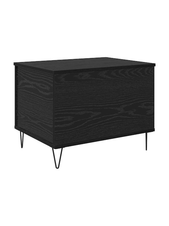Rectangular Side Table made of Solid Wood with Lifting Mechanism Black Oak 60x44.5x45cm