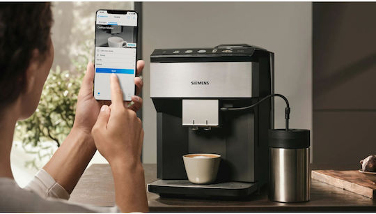 Siemens Eq.500 Automatic Espresso Coffee Machine 1500W Pressure 15bar for Cappuccino with Grinder and Wi-Fi Black TP516DX3